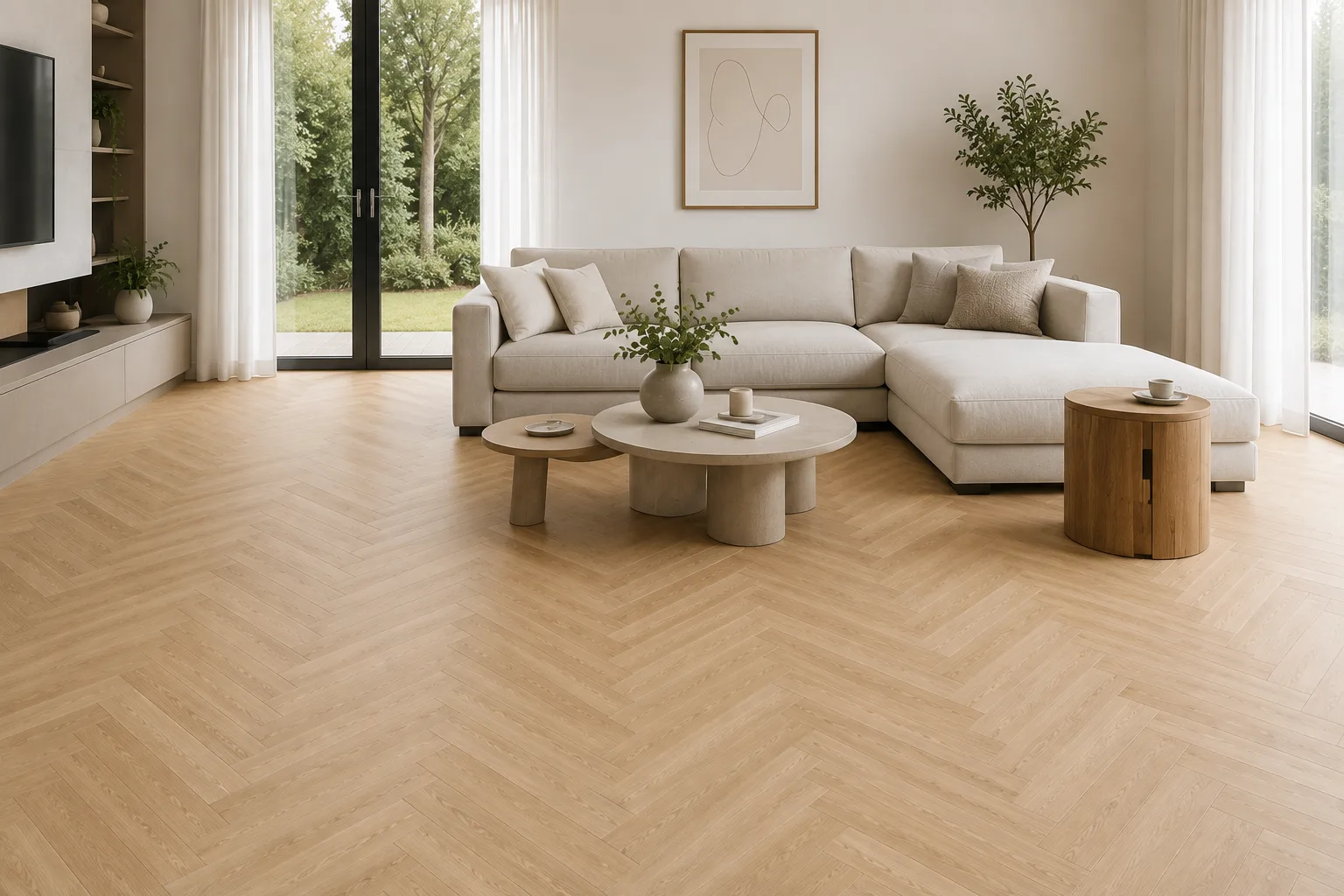 PVC visgraatvloer – licht eiken